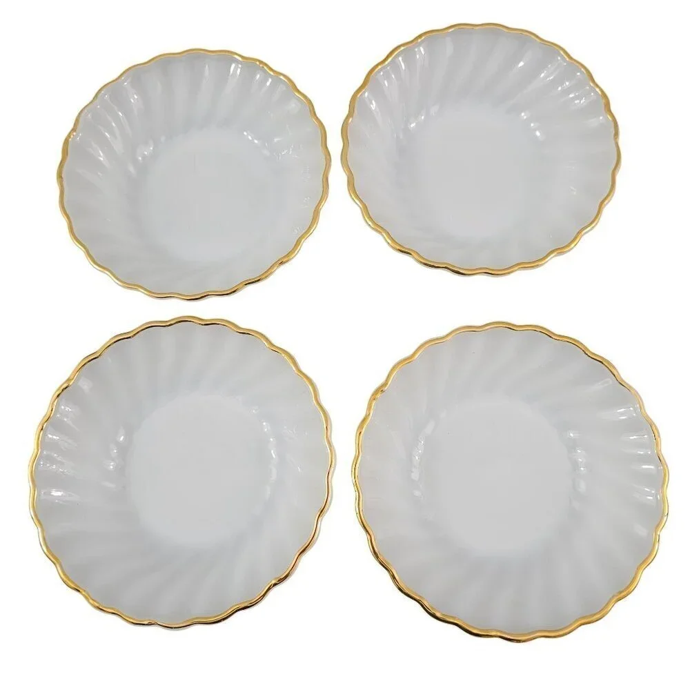 Anchor Hocking Fire King Milk Glass Custard Dessert Appetizer Bowls – Set of 4